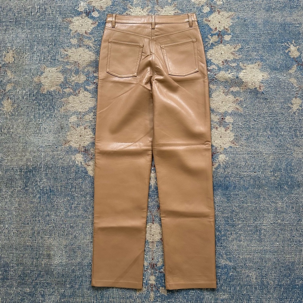 Aritzia Wilfred The Melina™ Faux Leather Straight Pant in Constant Camel 4 - Picture 7 of 9